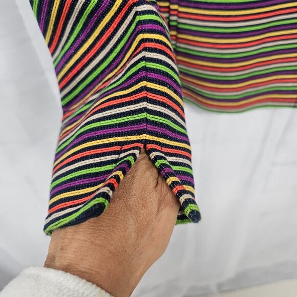 Talbots Blazer Purple Orange Striped Single Breasted Striped Retro 16P - Picture 4 of 11